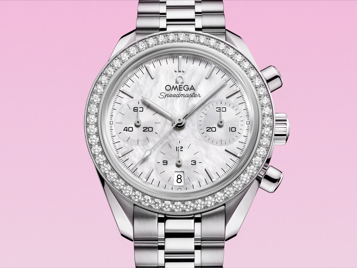 Omega speedmaster 38 mm steel on steel with diamond bezel