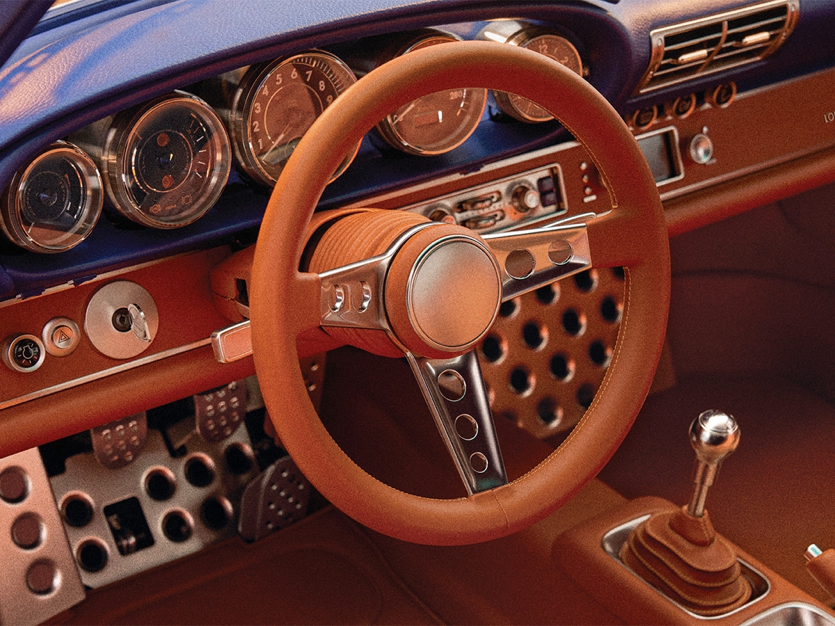 Porsche 911 reimagined by singer louis vuitton steering wheel