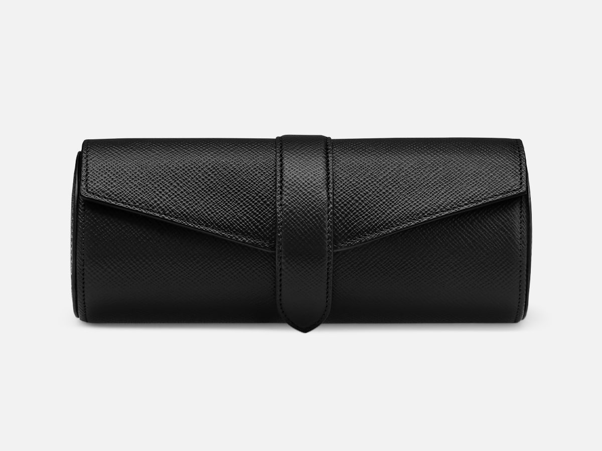 Smythson watch and jewellery roll in panama