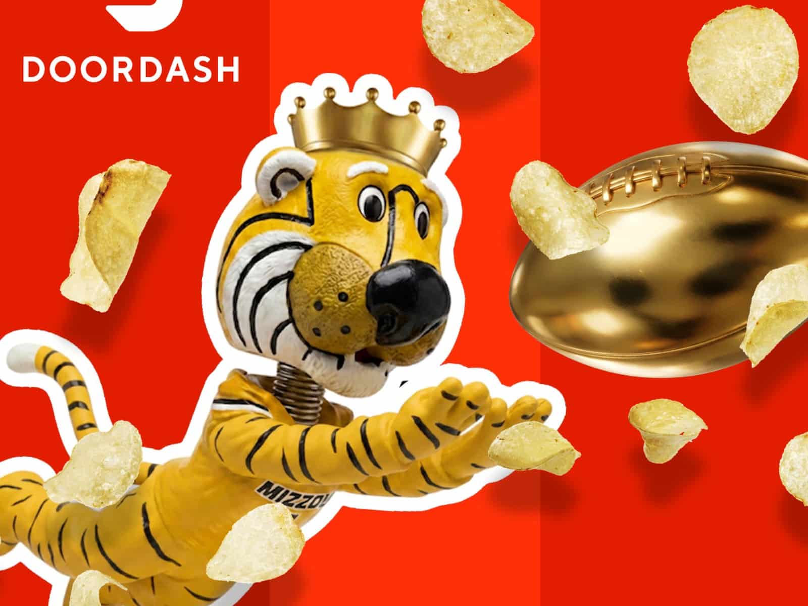 DoorDash Don't Fan for Free college football campaign artwork.