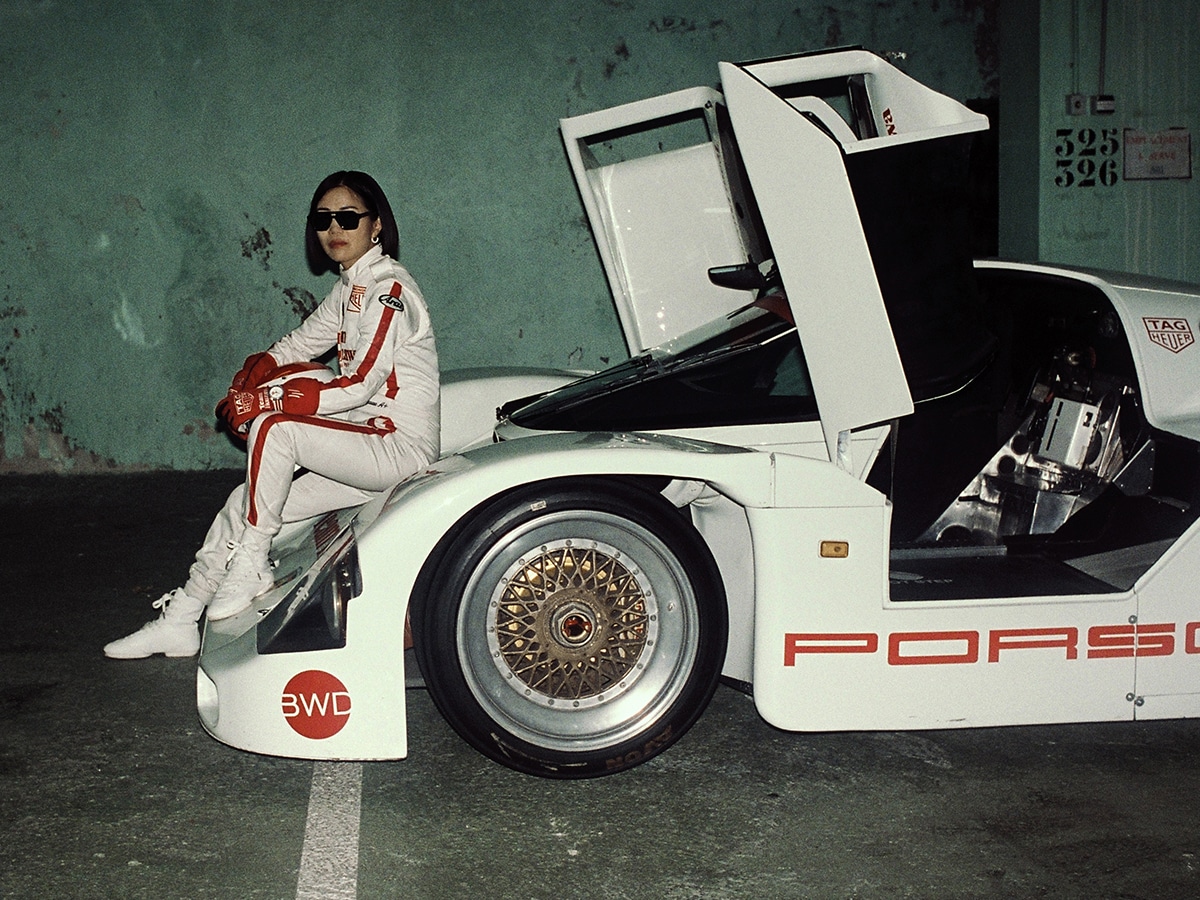 Tag heuer carrera chronograph x team ikuzawa watch on car