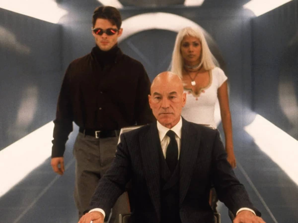 Cyclops, Storm and Professor X in the original X-Men.
