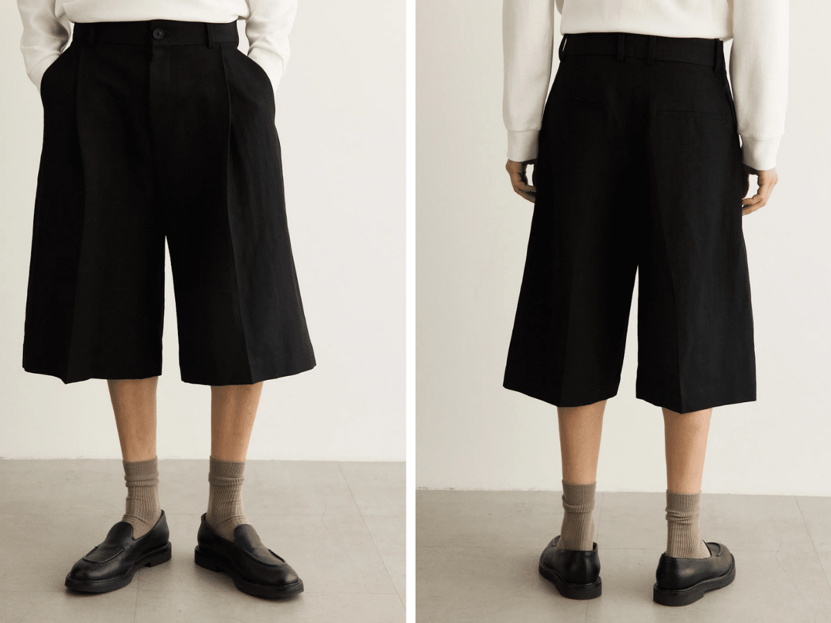 Incu fowld pleated shorts