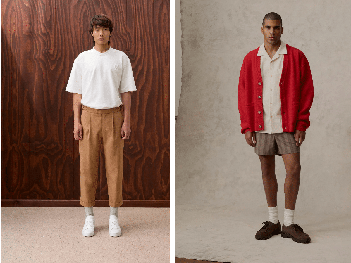Joseph and James cropped pleated trousers and smart shorts for men