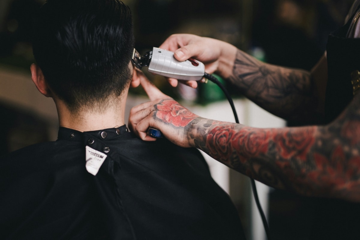 Man at hairdresser