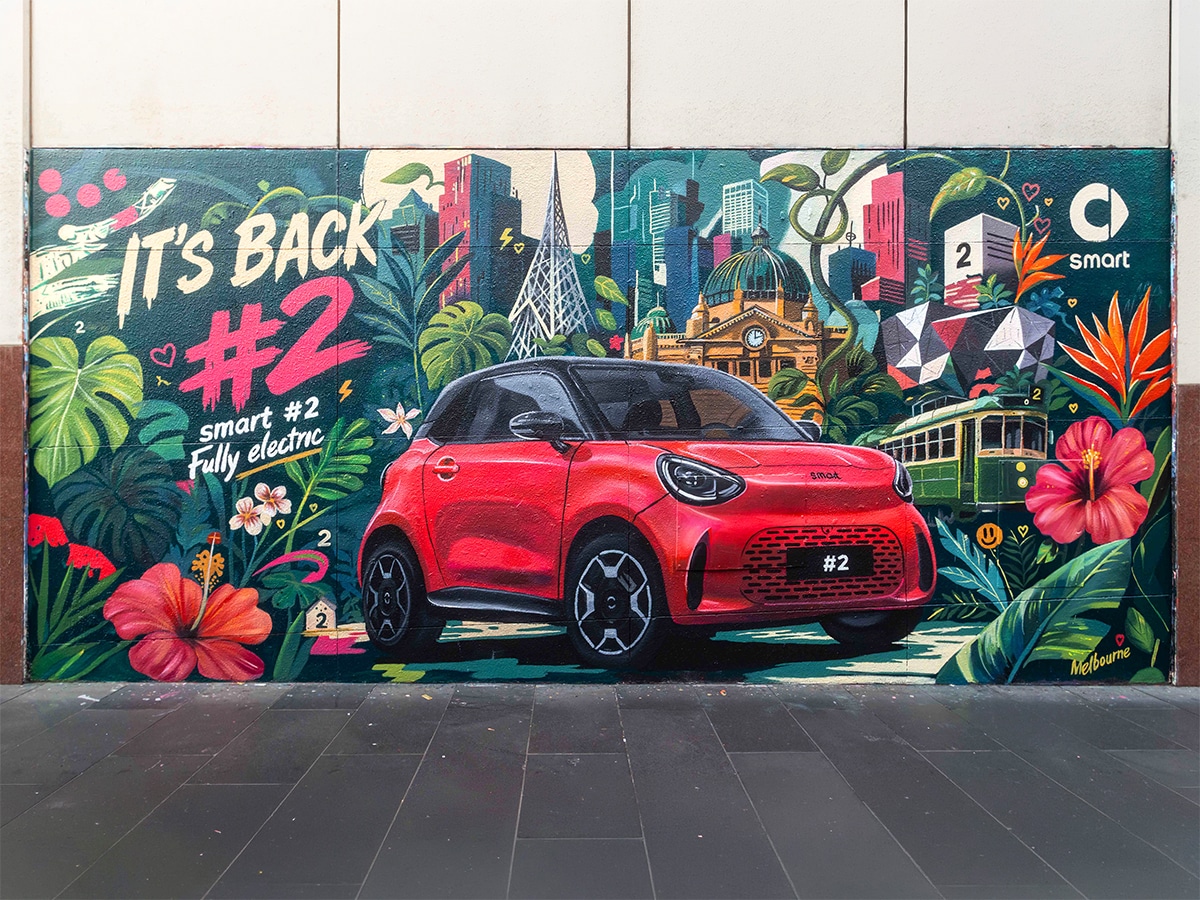 Smart 2 mural in melbourne