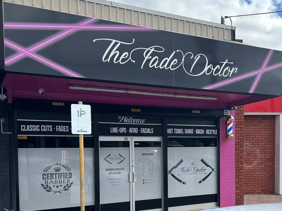 The Fade Doctor barbershop storefront in Tuart Hill, Perth