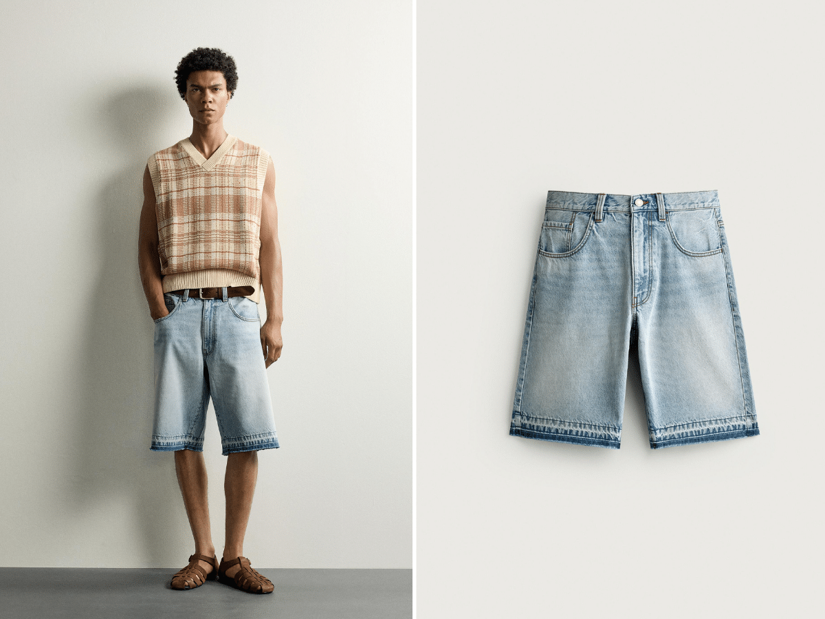 Zara relaxed fit denim bermuda short