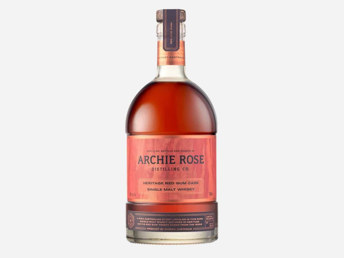 Archie rose heritage red gum cask single malt whisky