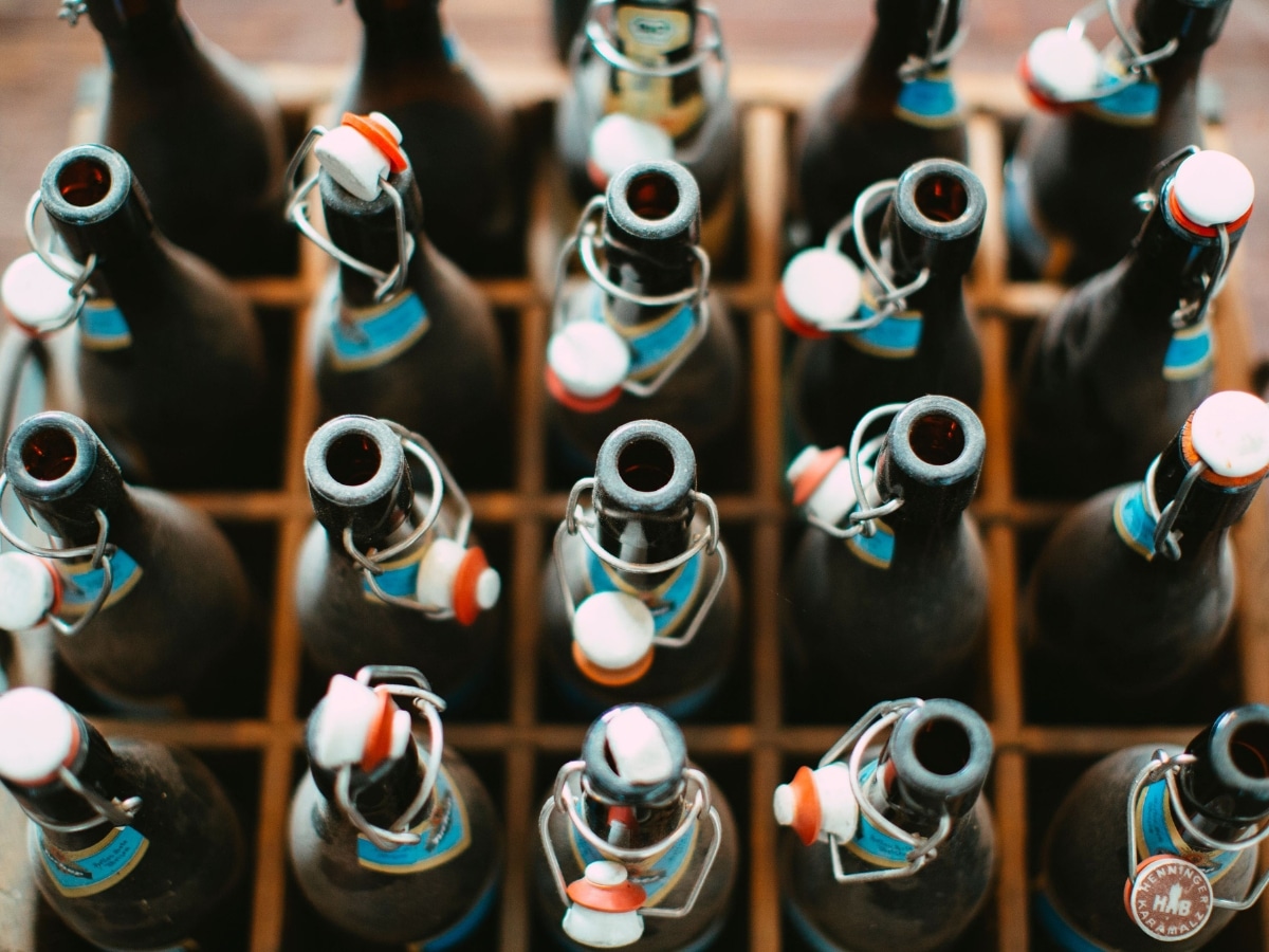 Homebrew beer bottles