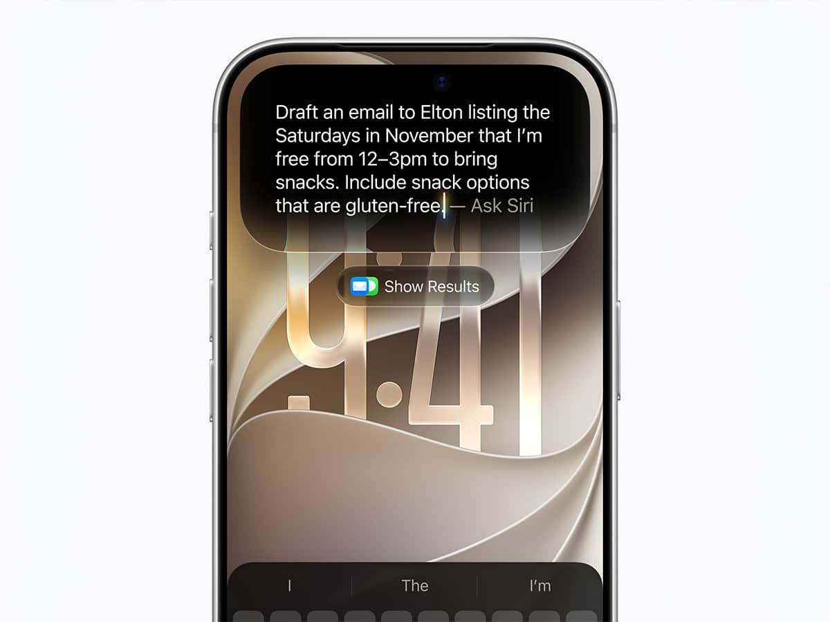 Siri ai drafting an email with specific scheduling and dietary constraints - image apple