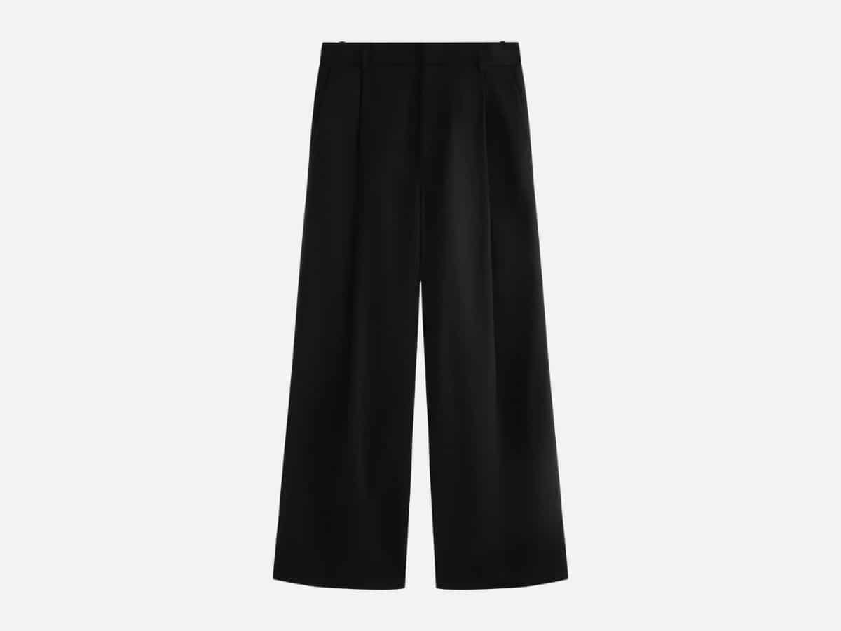 Venroy relaxed pleated cotton twill trouser 1