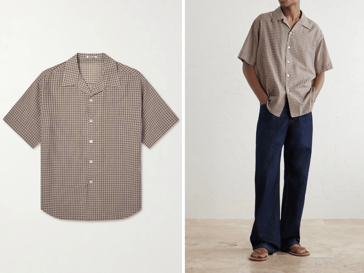 Auralee camp collar shirt
