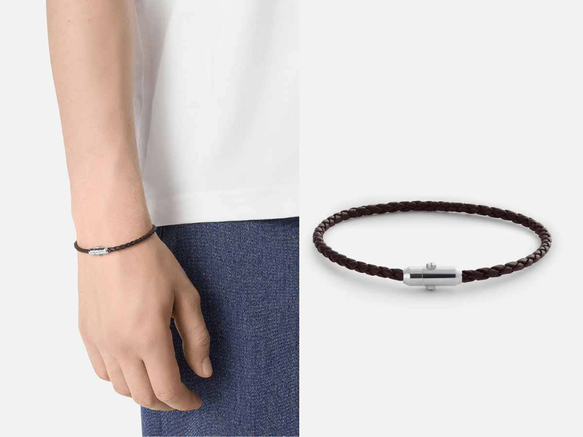Bottega veneta mens leather bracelet