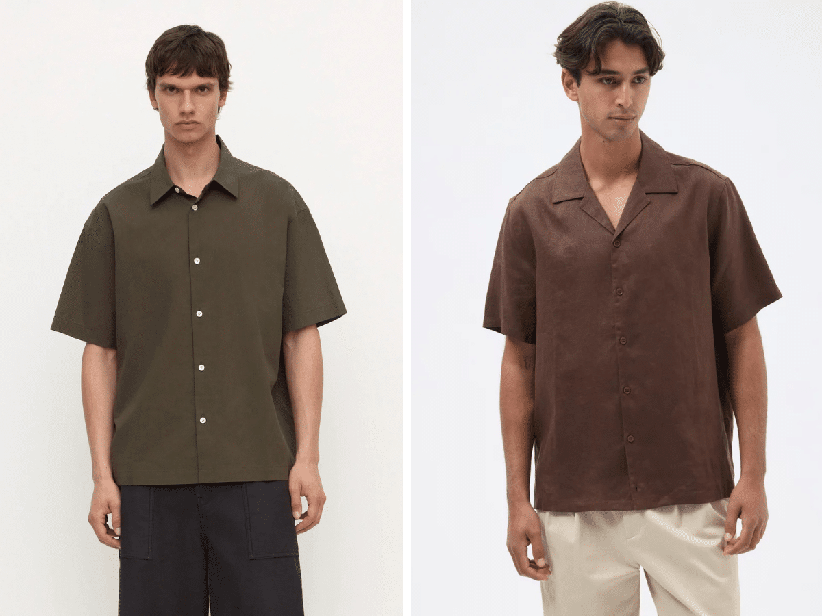 Camp collar shirts summer office