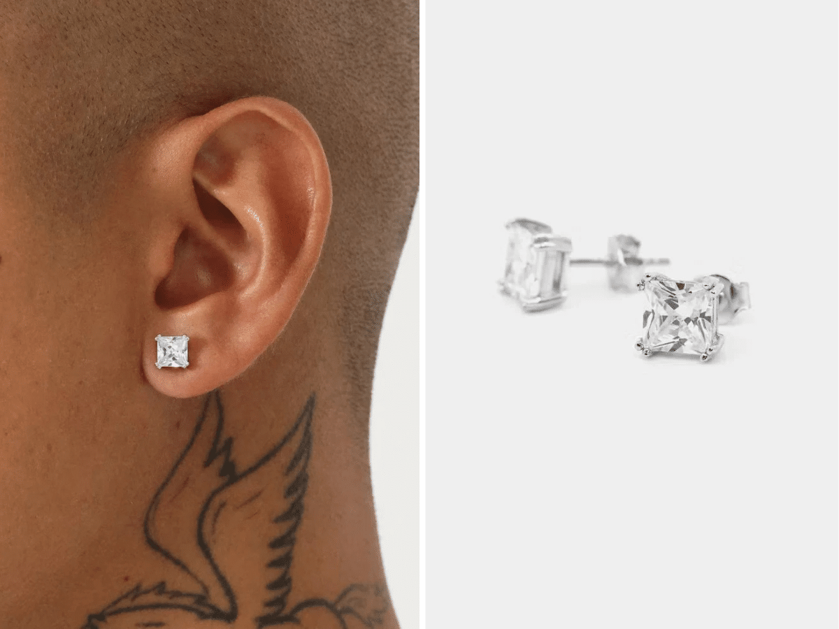Culture kings square cut earrings
