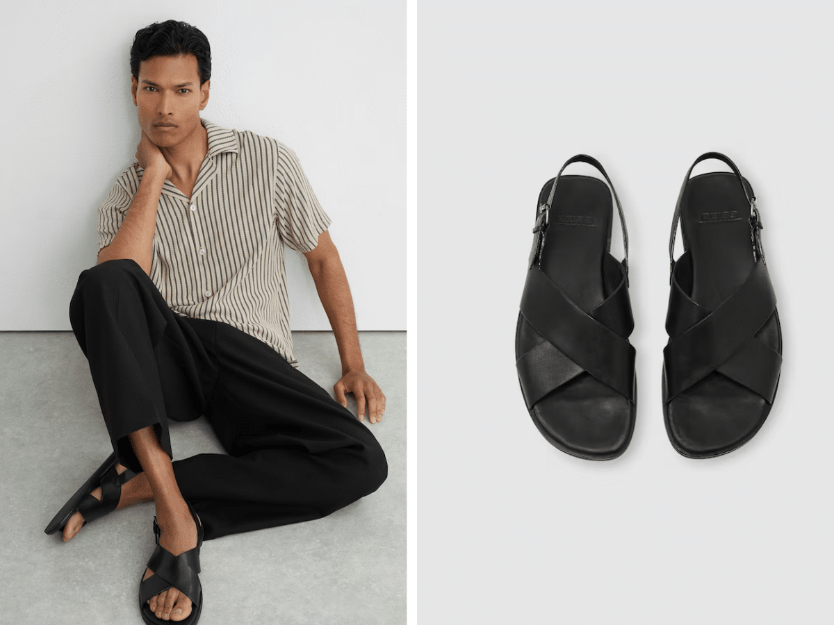 Reiss crossover sandals