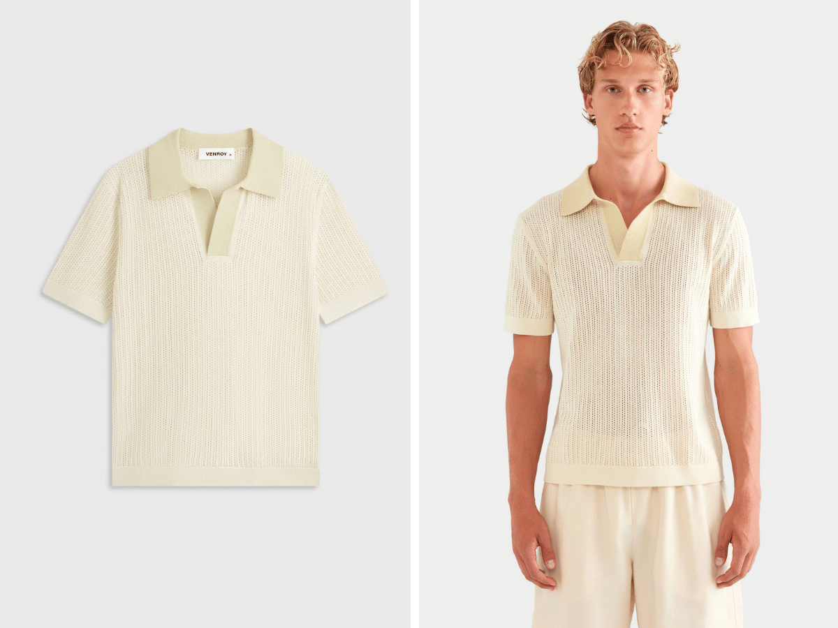 Venroy knit polo yellow