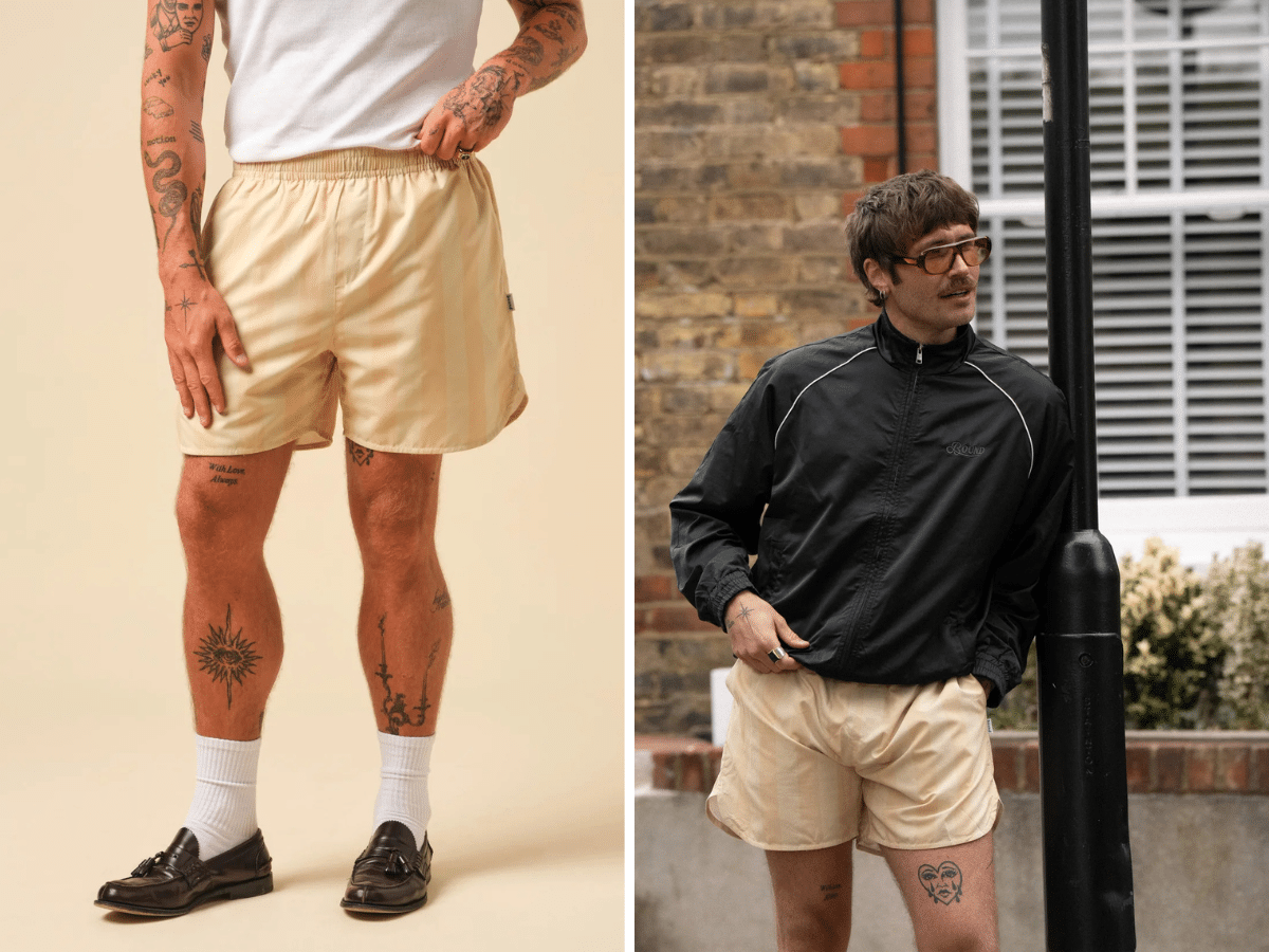 We are bound freddie stripe retro short