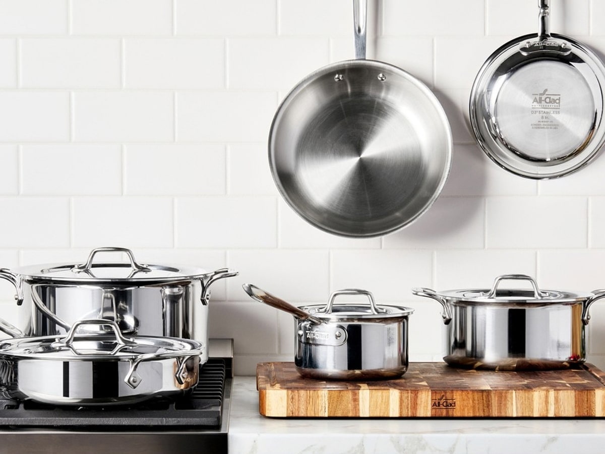 All clad d3® tri ply stainless steel 10 piece cookware set