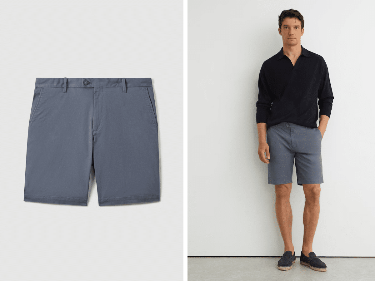Reiss regular length cotton chino shorts