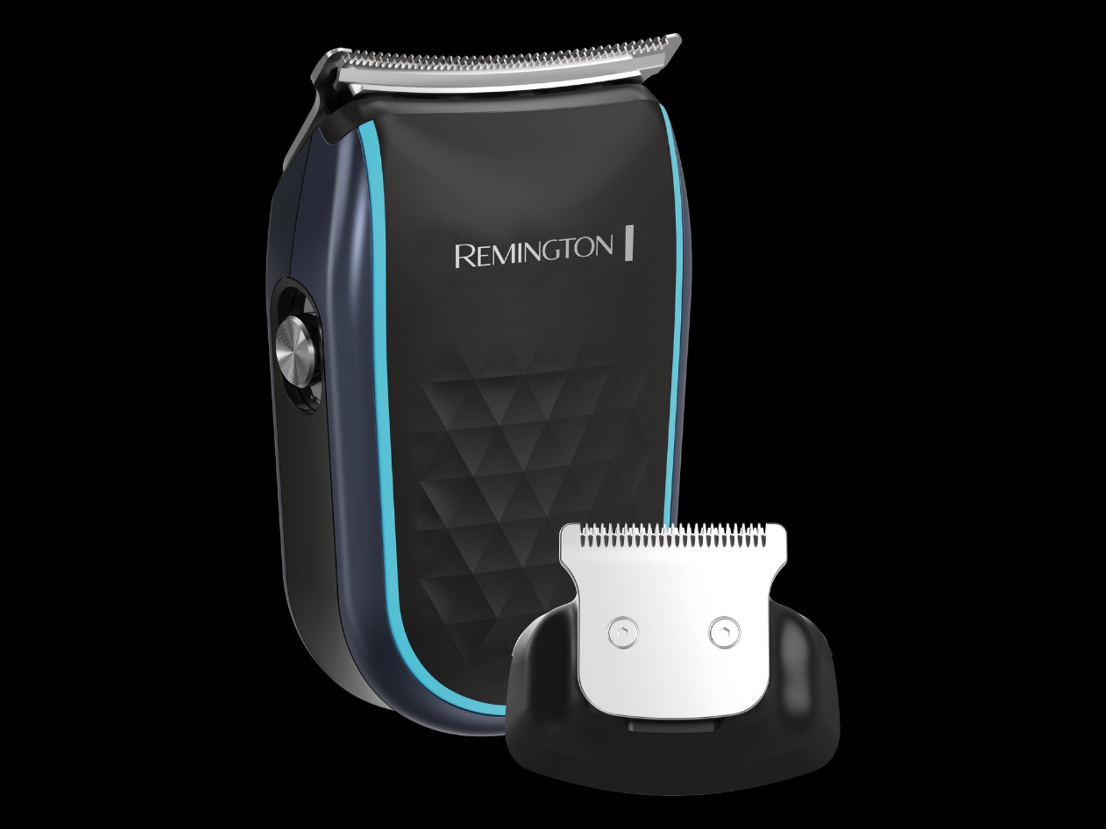 The black Remington BuzCut Hair & Beard Clipper HC8005AU with its curved XL PowerCURVE blade