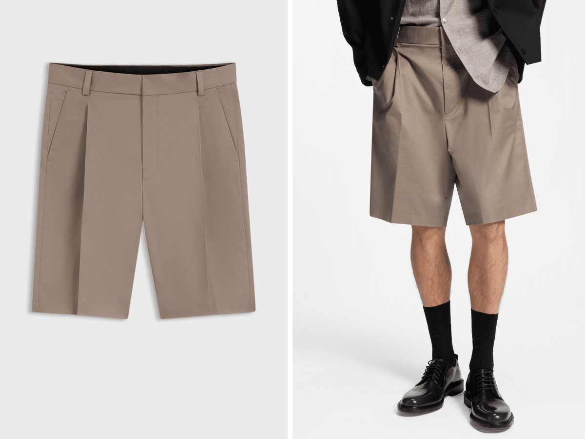 Hugo boss relaxed fit shorts in stretch cotton twill