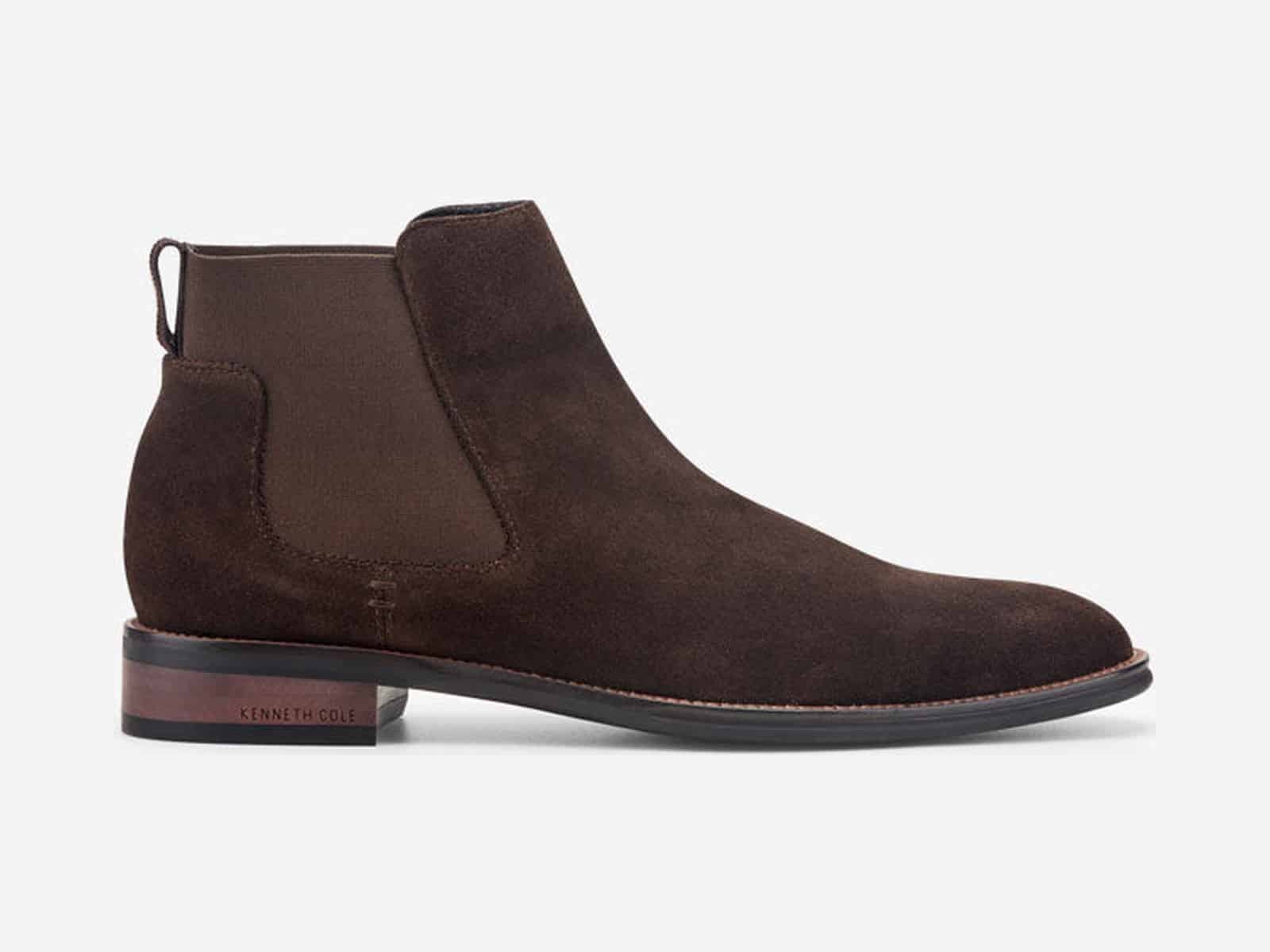 Kenneth Cole Tully Chelsea Boot in Bay Brown Suede, side profile (2 of 6)