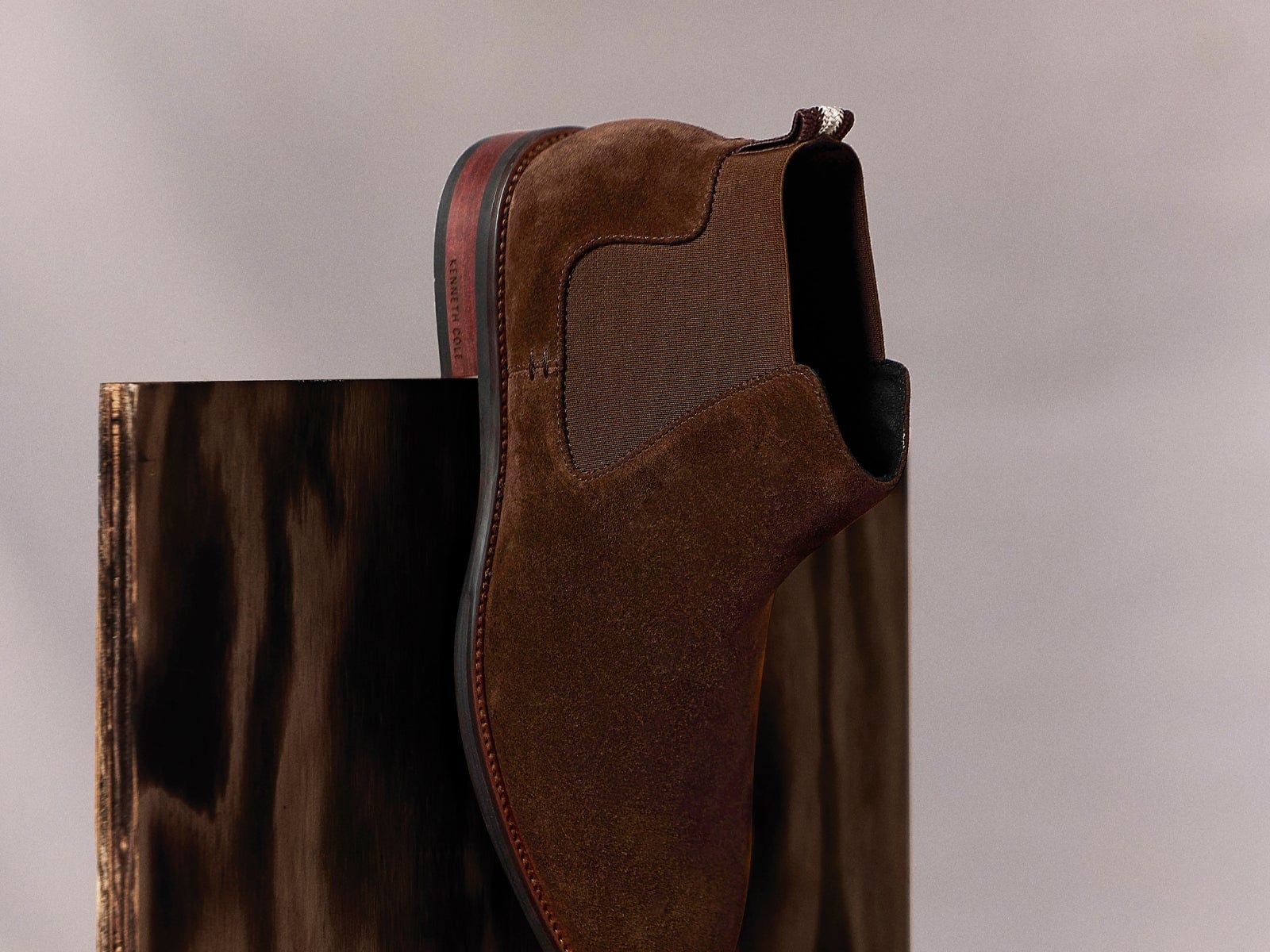 Kenneth Cole Tully Chelsea Boot in Bay Brown Suede, styled (3 of 6)