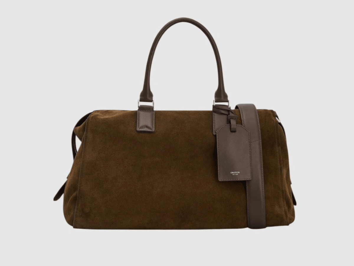 Oroton paxton suede weekender